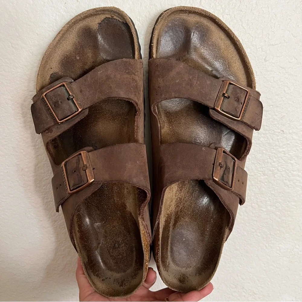 Birkenstock Arizona Brown Leather Sandals Size 13-13.5